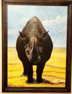 Rhino pastel painted / rinoceronte pintado a pastel